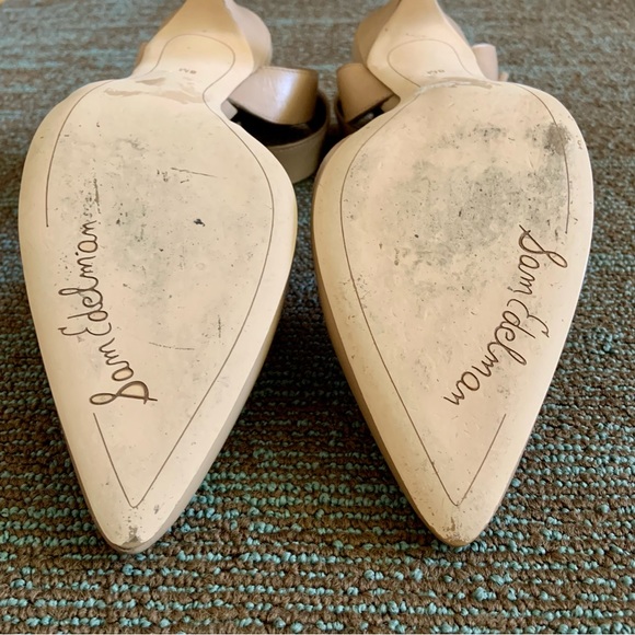 Sam Edelman Beige Okala Ankle Strap Pointed Toe Dress Pumps Heels, size 8 EU 39 - Picture 11 of 12